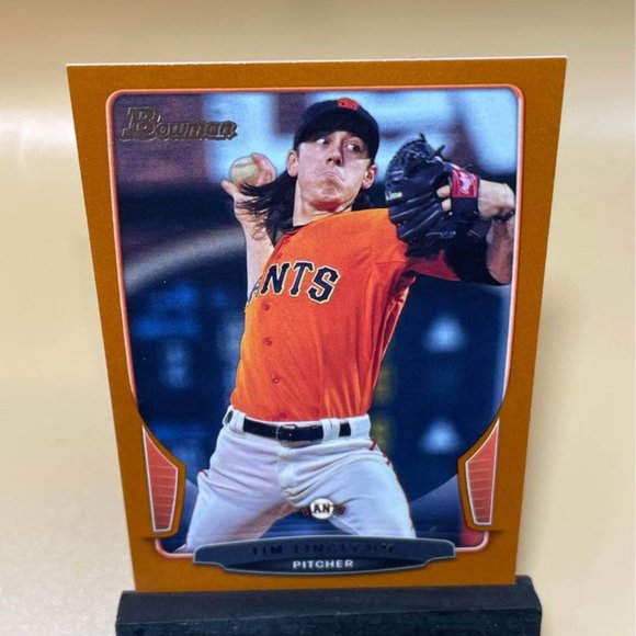 2013 Bowman Tim Lincecum Orange Serial 240/250 Giants Baseball Card #35 - Picture 4 of 6